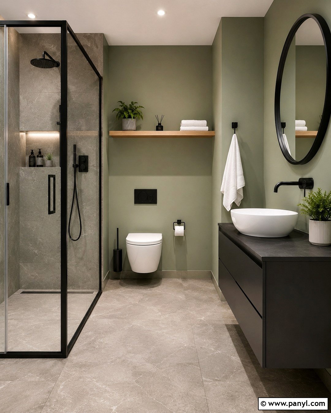 Light Sage Bathroom Walls With Black Fixtures - 20 Light Sage Bathroom Walls