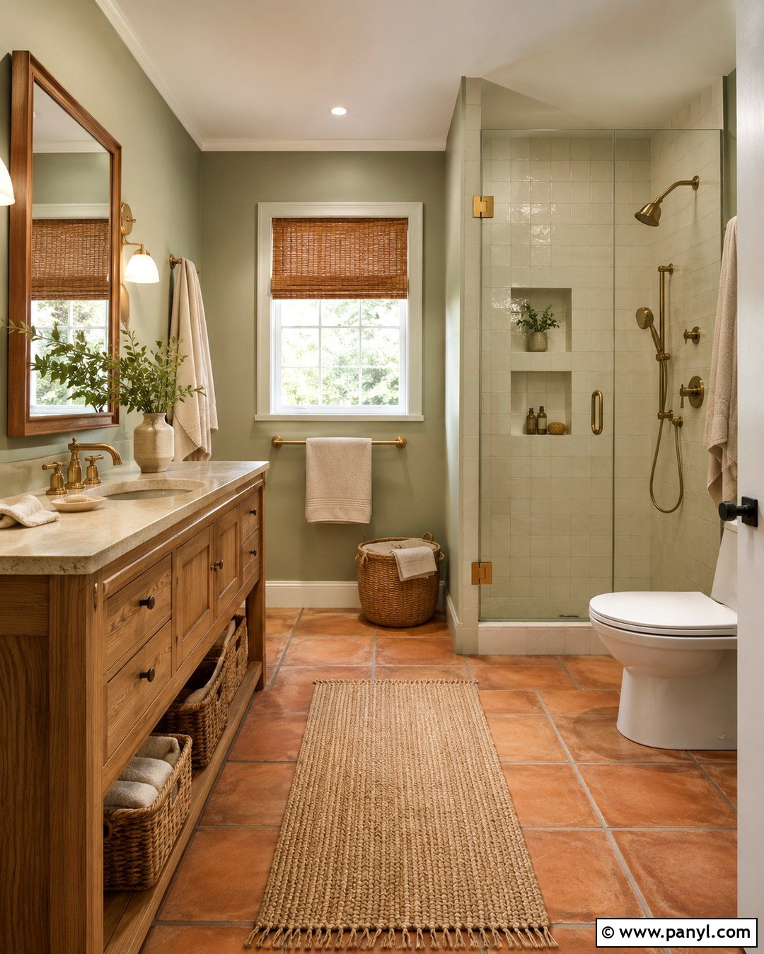 Light Sage Bathroom Walls With Terracotta Floor - 20 Light Sage Bathroom Walls