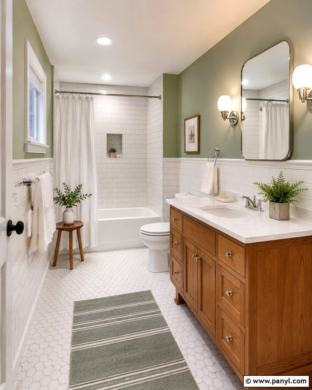 Light Sage Bathroom Walls With White Subway Tile - 20 Light Sage Bathroom Walls