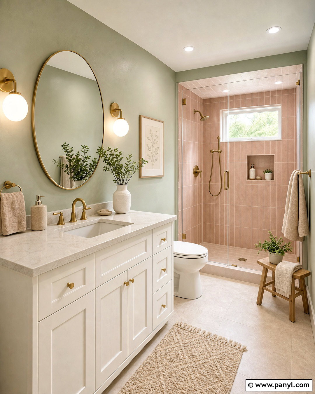 Light Sage Green Bathroom With Blush Pink - 20 light sage green bathroom ideas