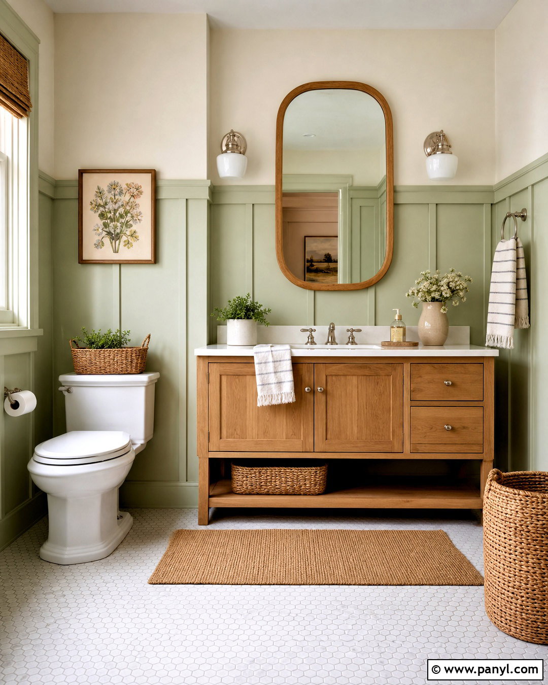 Light Sage Green Bathroom With Board And Batten - 20 light sage green bathroom ideas