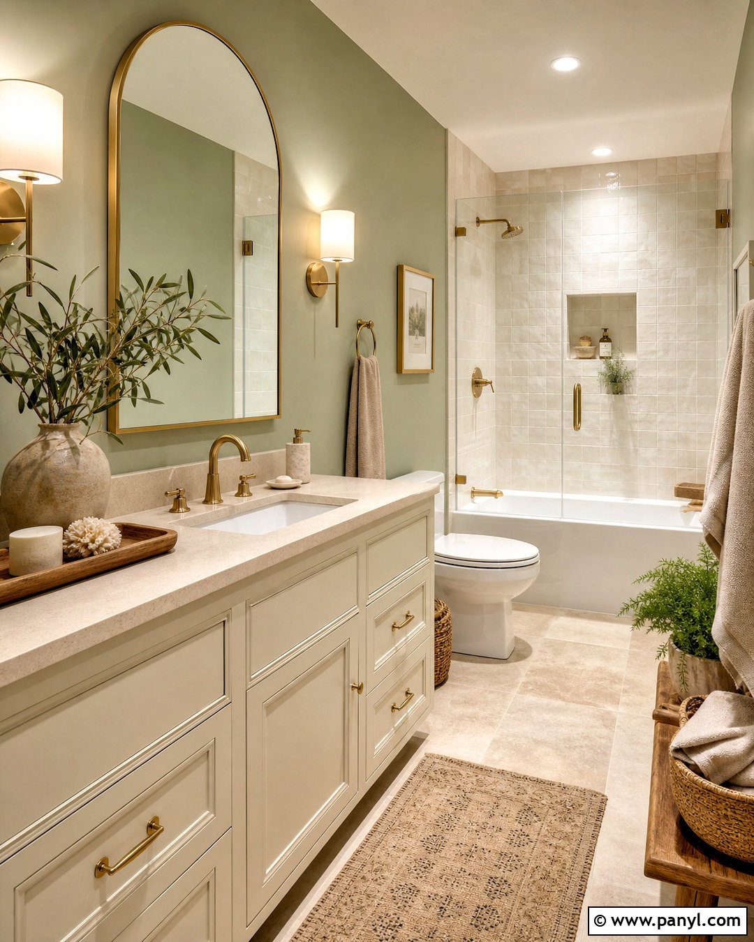 Light Sage Green Bathroom With Cream Tile - 20 light sage green bathroom ideas