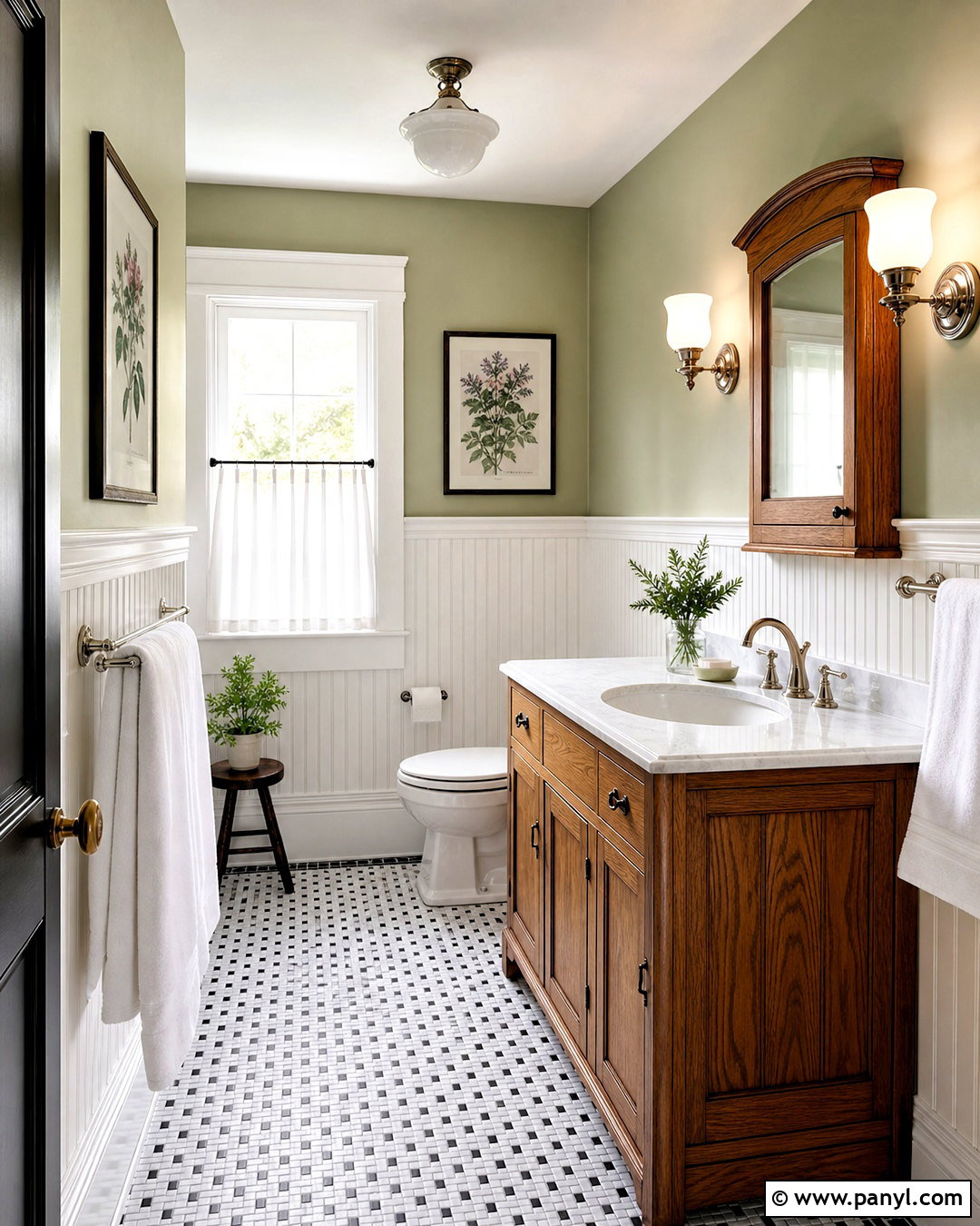 Light Sage Green Bathroom With Vintage Details - 20 light sage green bathroom ideas