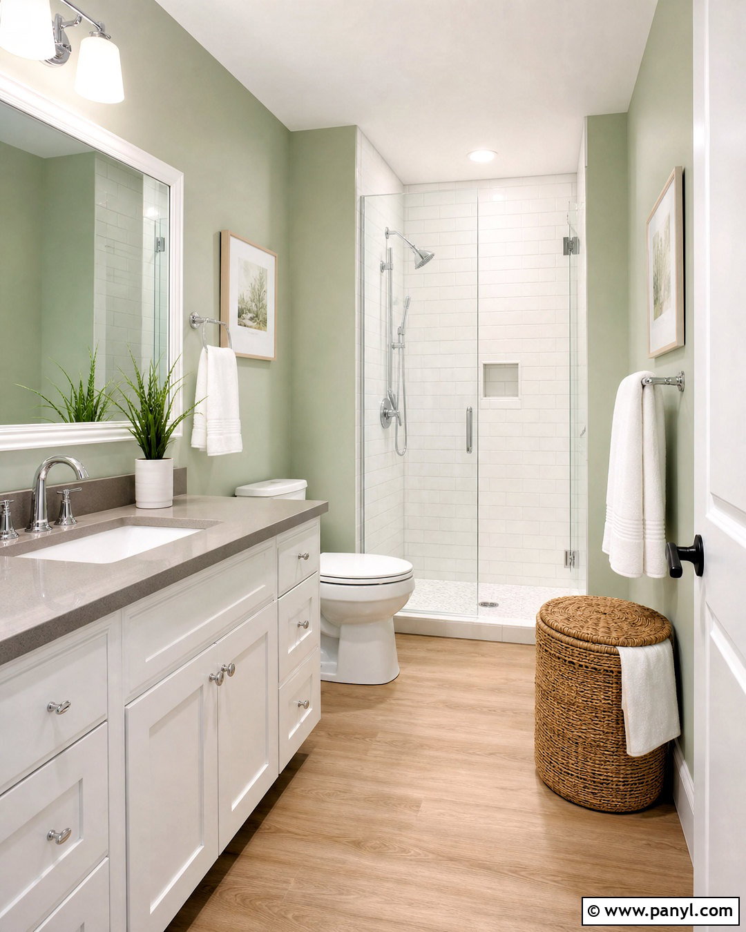 Light Sage Green Bathroom With White Subway Tile - 20 light sage green bathroom ideas