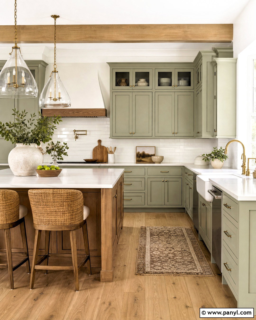 Light Sage Green Farmhouse Kitchen - 20 light sage green paint ideas