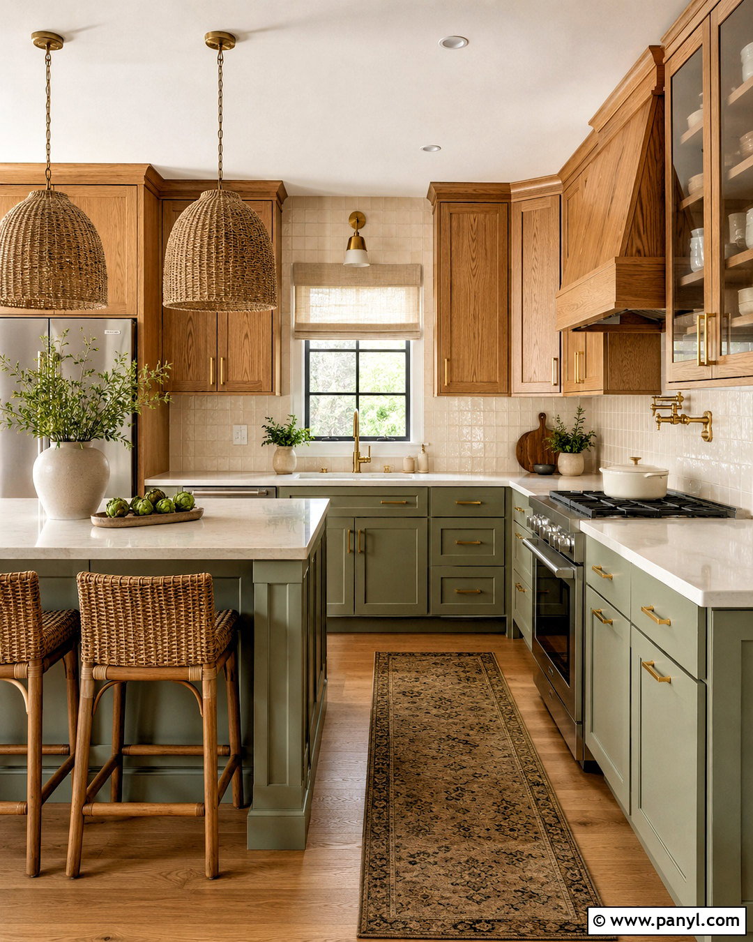 Light Sage Green Kitchen With Honey Oak - 20 sage green and wood kitchen ideas