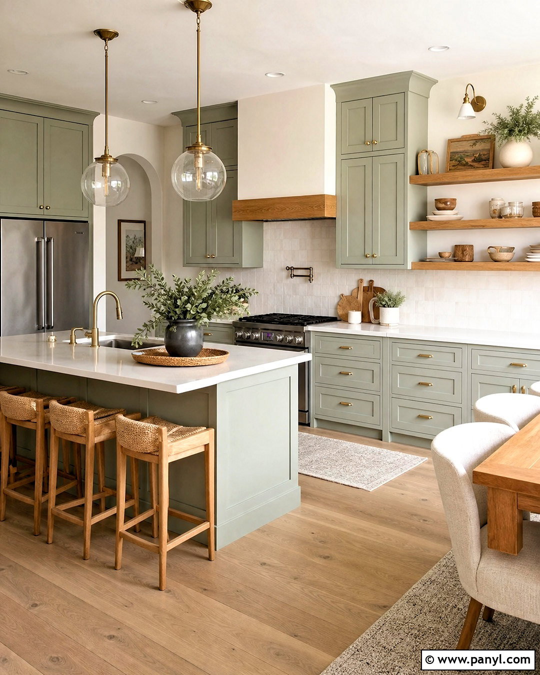 Light Sage Green Kitchen With Oak Accents - 20 sage green kitchen ideas