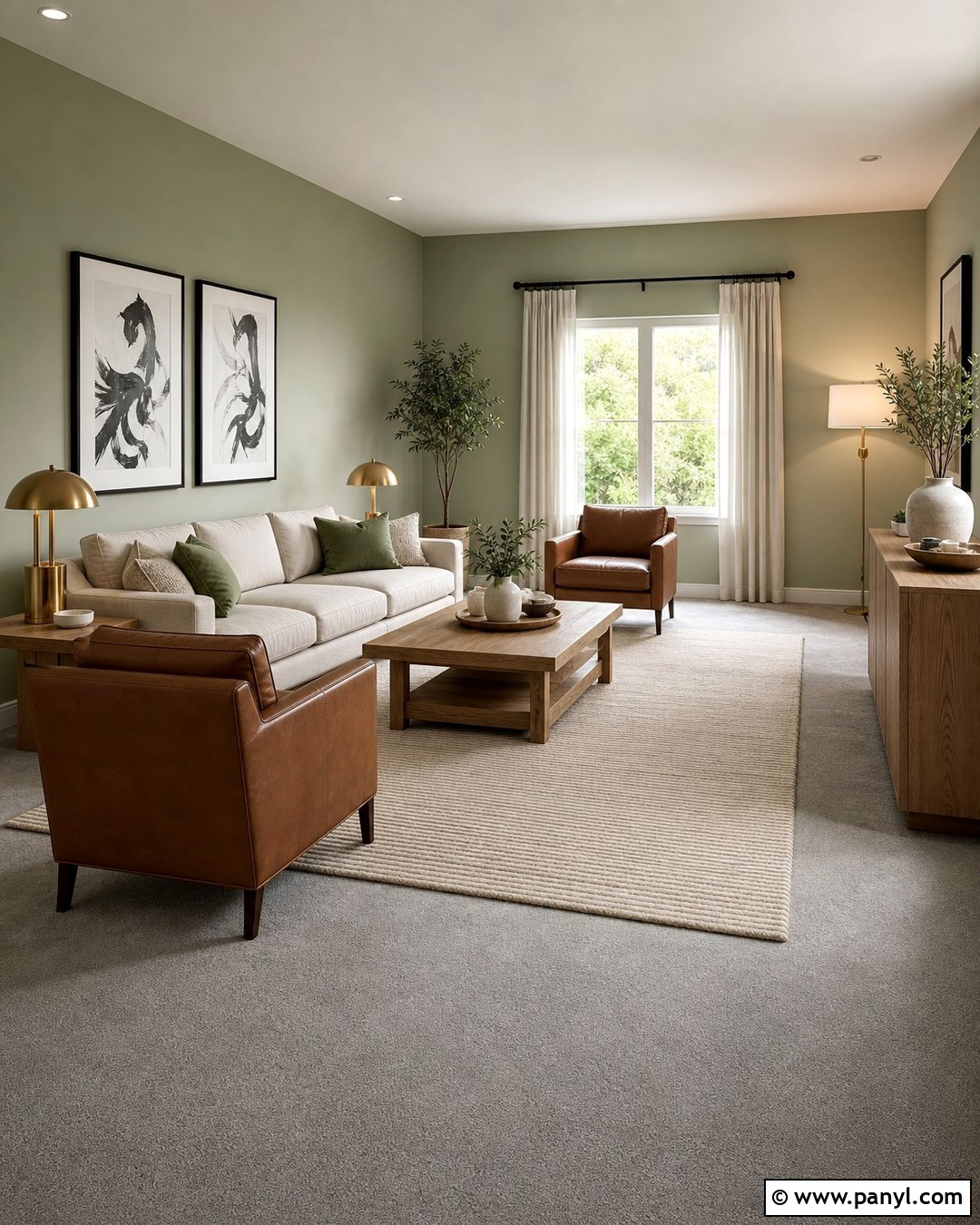 Light Sage Living Room With Grey Carpet - 20 Sage Walls Grey Carpet Ideas