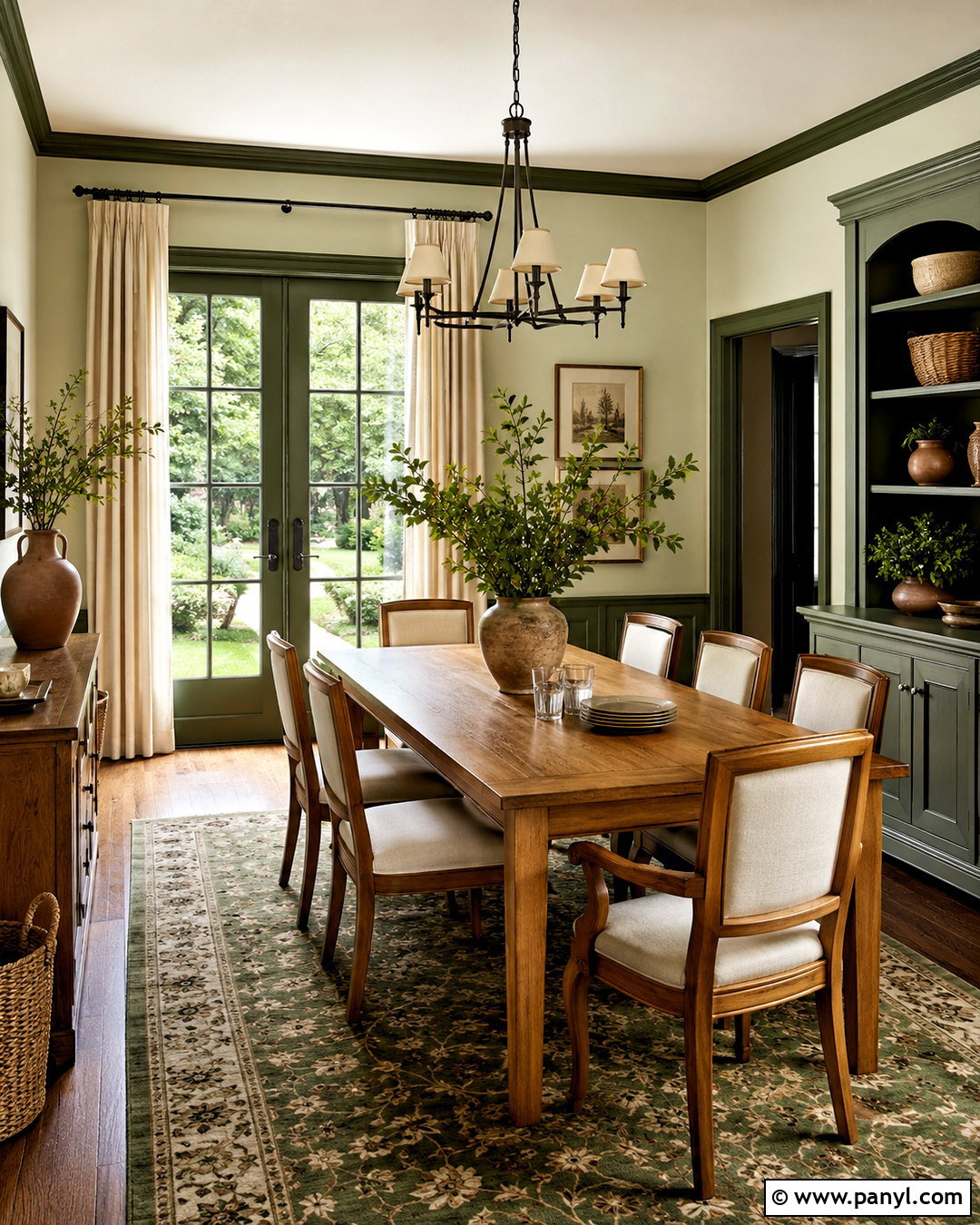 Light Sage Walls With Dark Green Trim - 40 light walls darker trim ideas