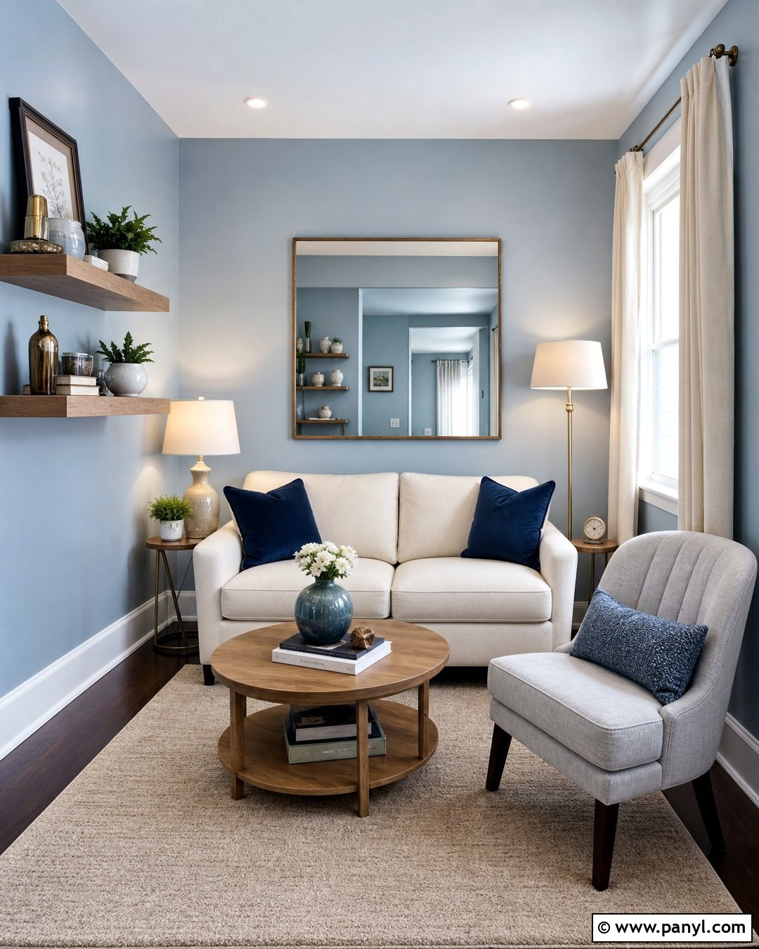 Light Satin Blue Small Living Room - 20 Satin Blue Wall Paint Ideas