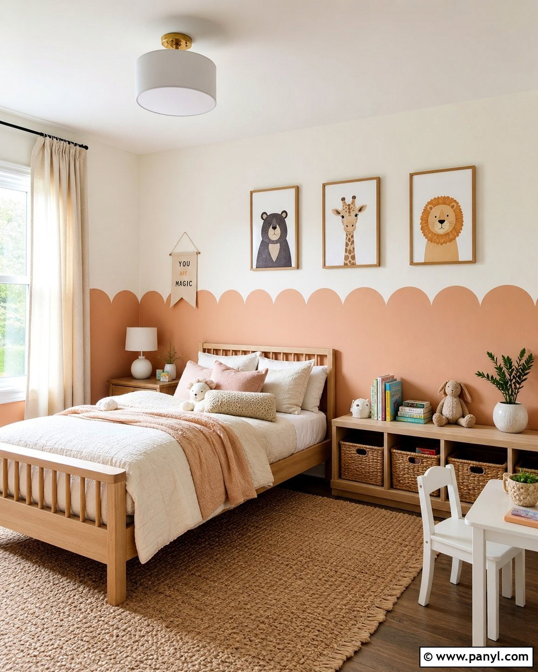 Light Scalloped Accent Wall - 25 Light Accent Wall Ideas