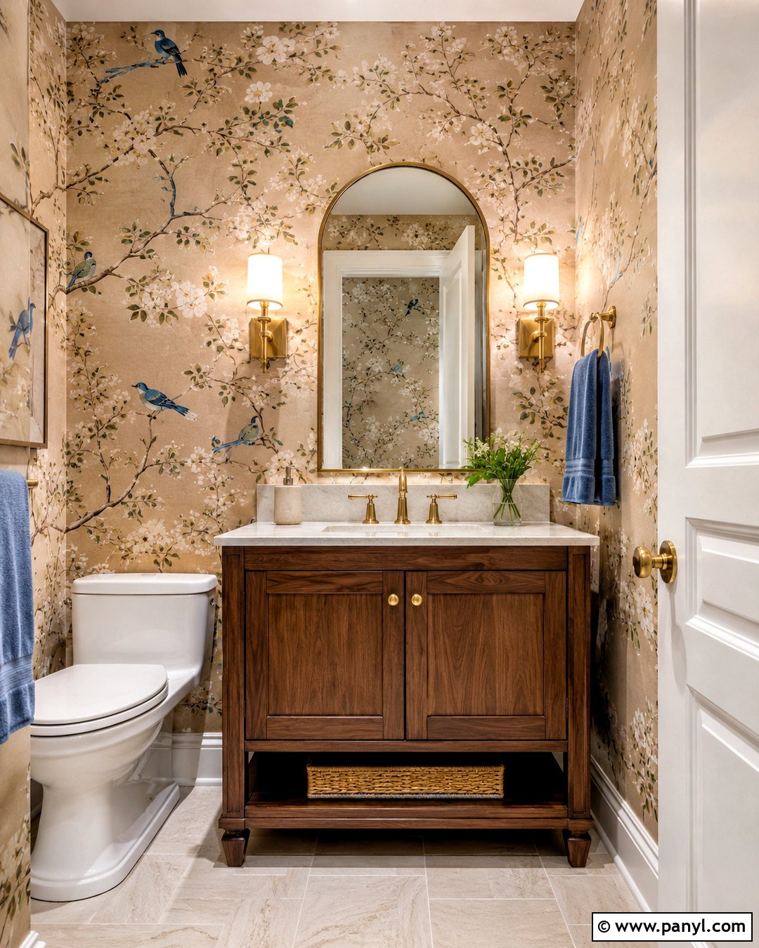 Light Tan Chinoiserie Wallpaper Powder Room - 20 light tan wallpaper ideas