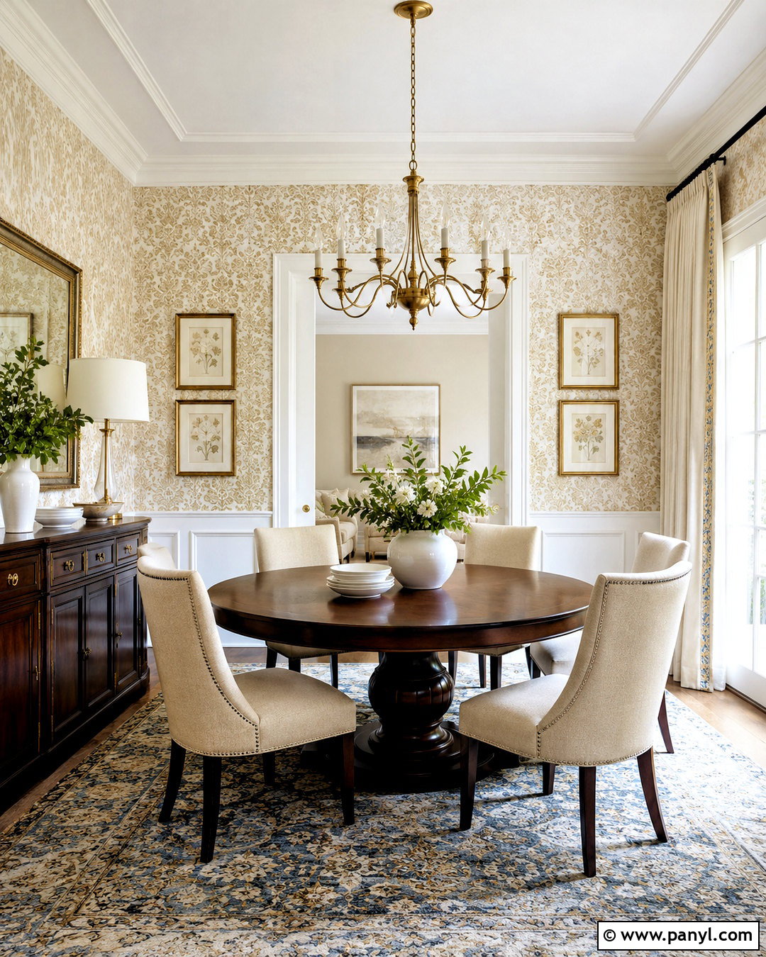 Light Tan Damask Wallpaper Formal Dining Room - 20 light tan wallpaper ideas