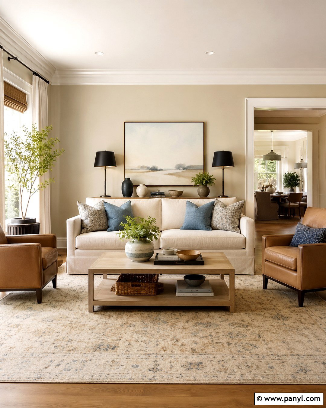 Light Tan Walls With Crisp White Trim - 20 Tan Walls With White Trim Ideas