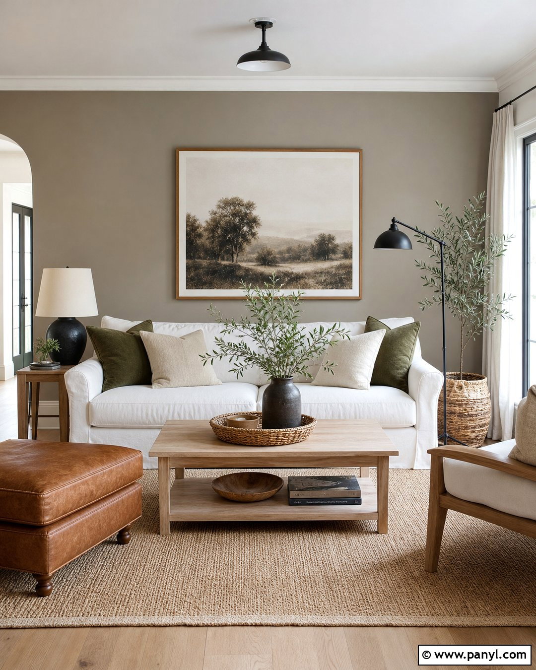 Light Taupe Accent Wall With White Furniture - 30 Taupe Accent Wall Ideas