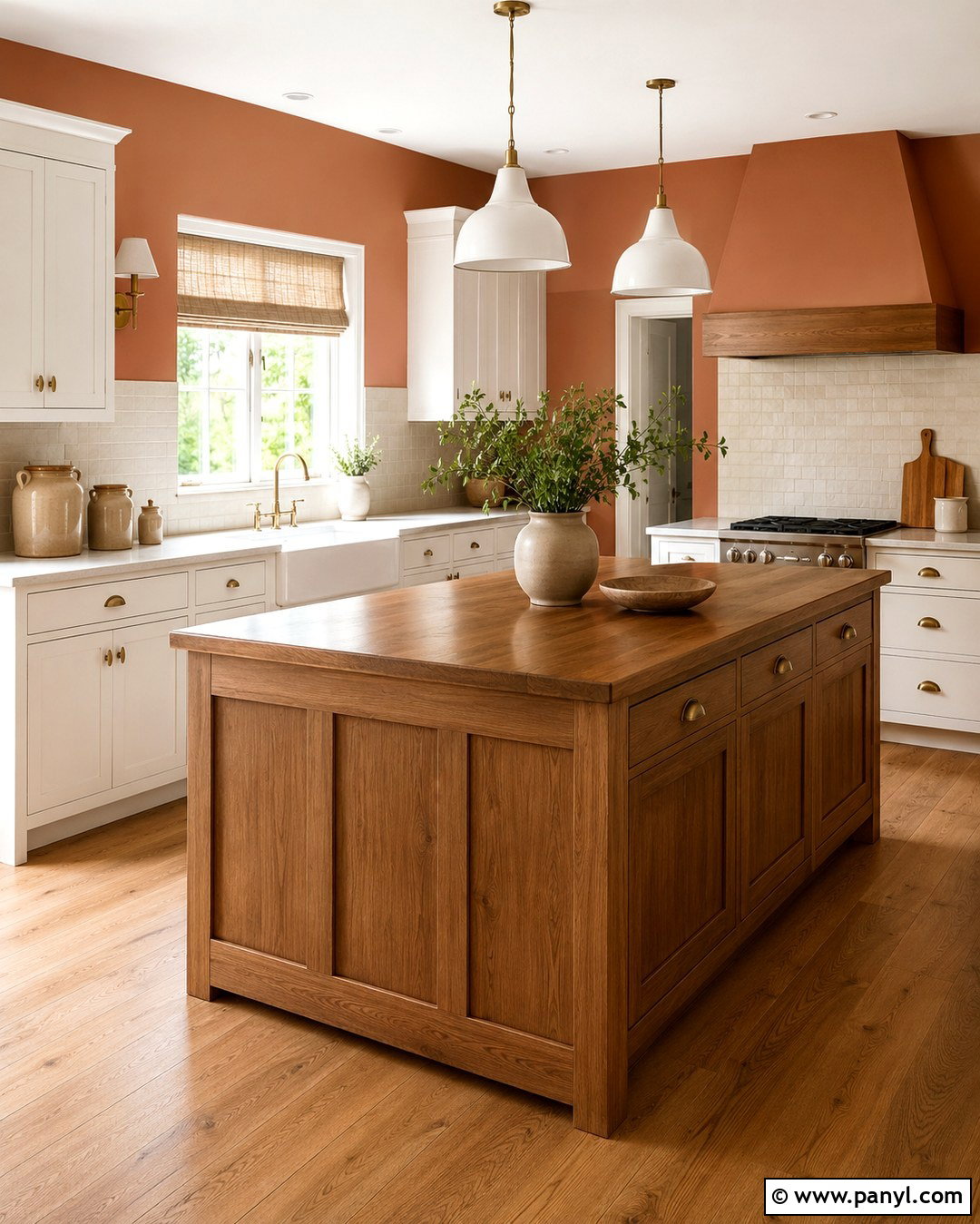 Light Terracotta Kitchen Walls In A Farmhouse Kitchen - 20 Light Terracotta Kitchen Walls