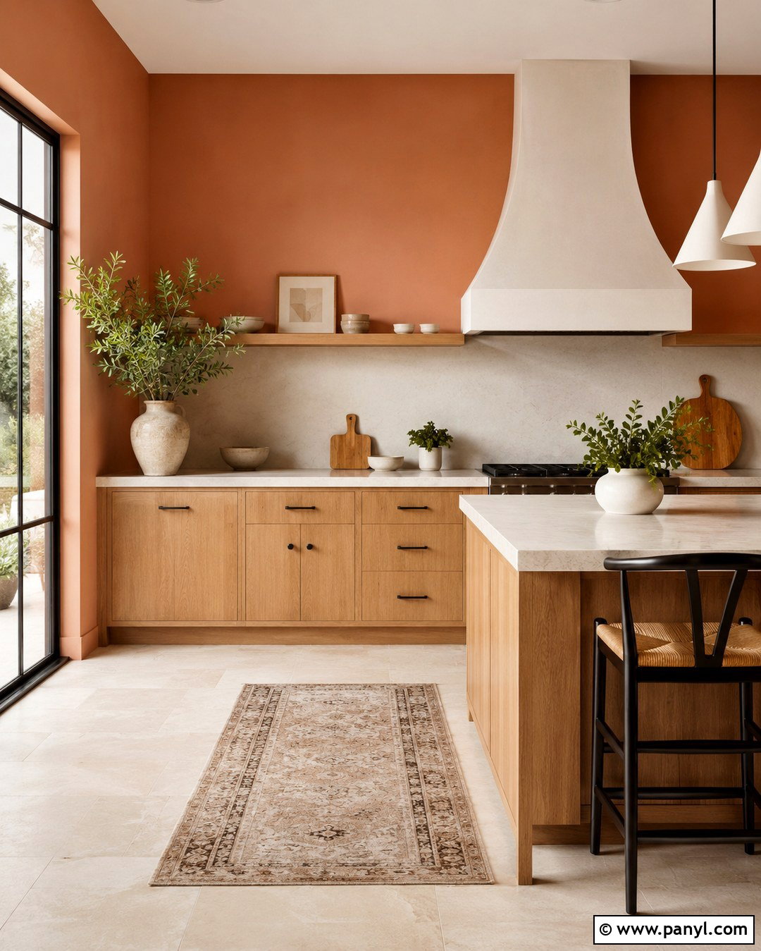 Light Terracotta Kitchen Walls With Natural Oak Cabinets - 20 Light Terracotta Kitchen Walls