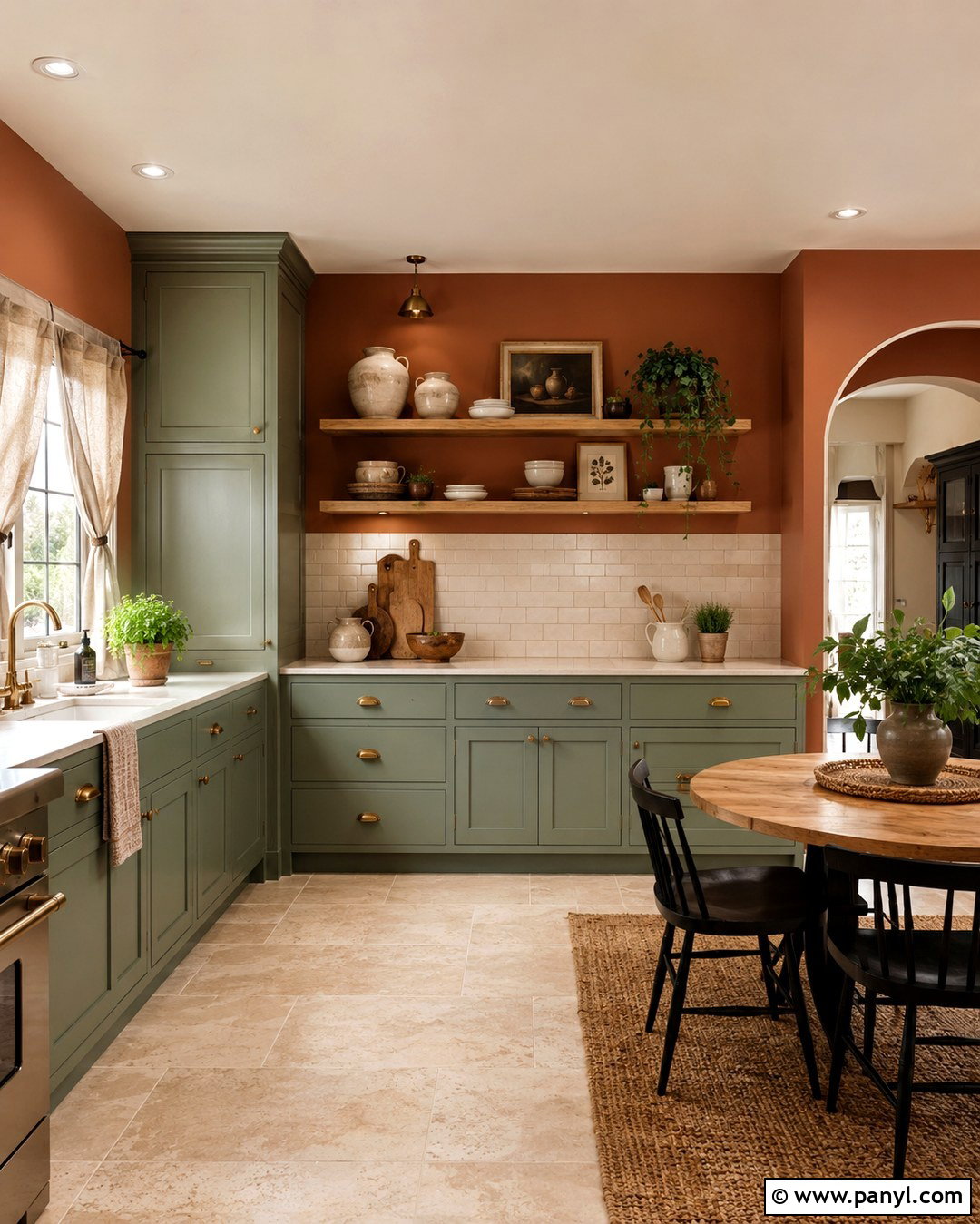 Light Terracotta Kitchen Walls With Sage Green Cabinets - 20 Light Terracotta Kitchen Walls