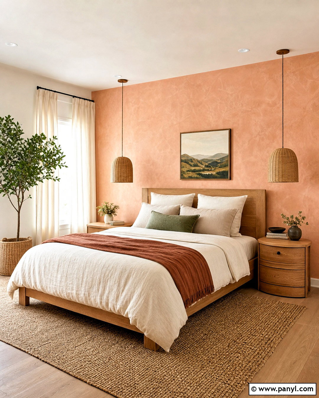 Light Terracotta Limewash Bedroom - 20 terracotta limewash walls