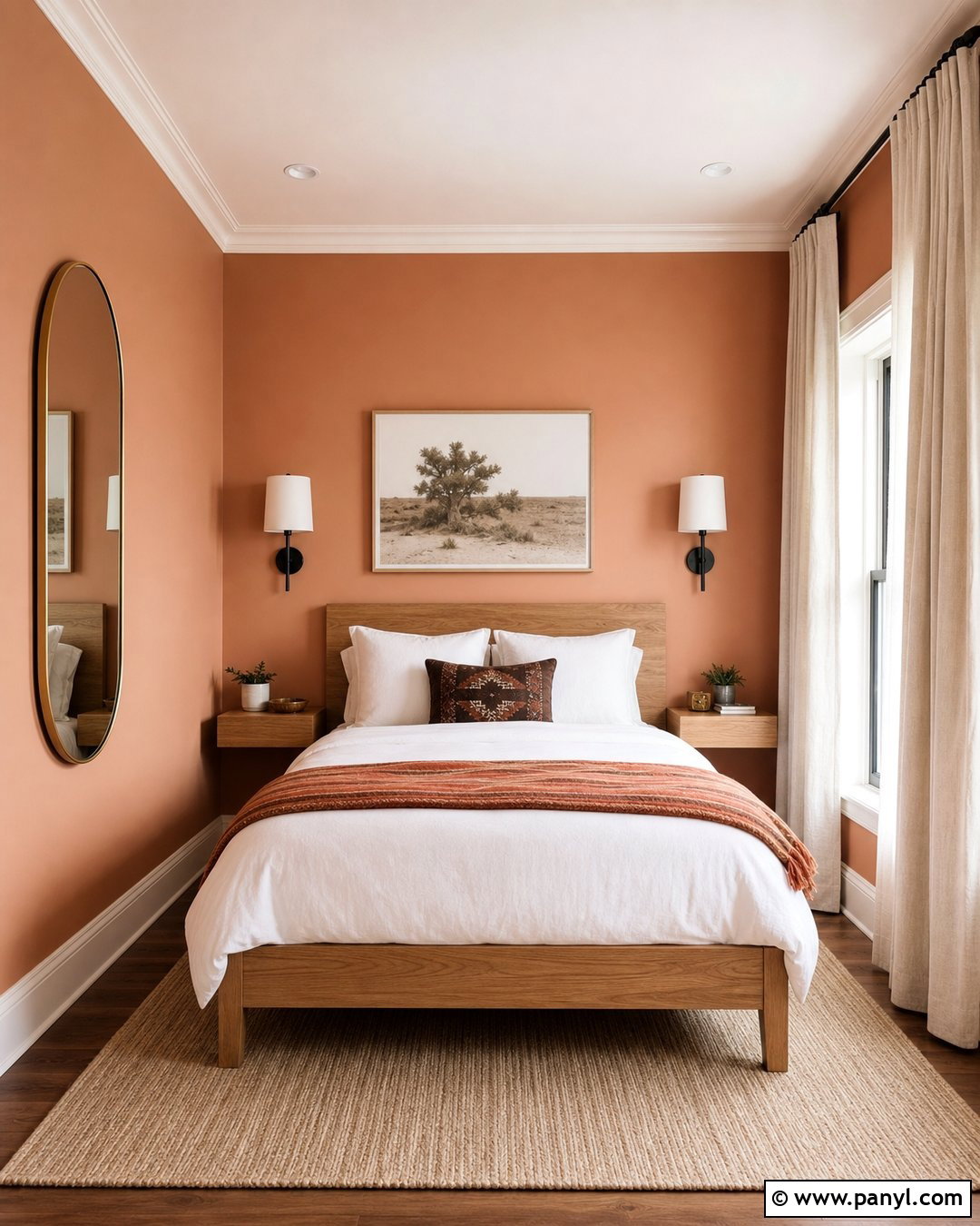 Light Terracotta Walls In A Small Bedroom - 40 Terracotta Wall Color Ideas