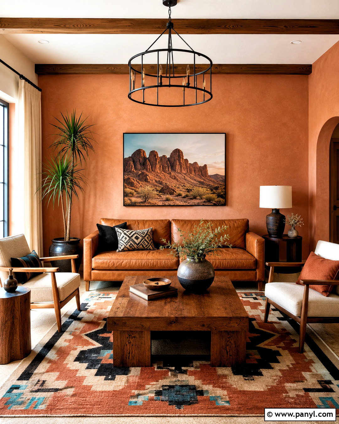 Light Terracotta Walls In A Southwestern Room - 40 Light Terracotta Walls