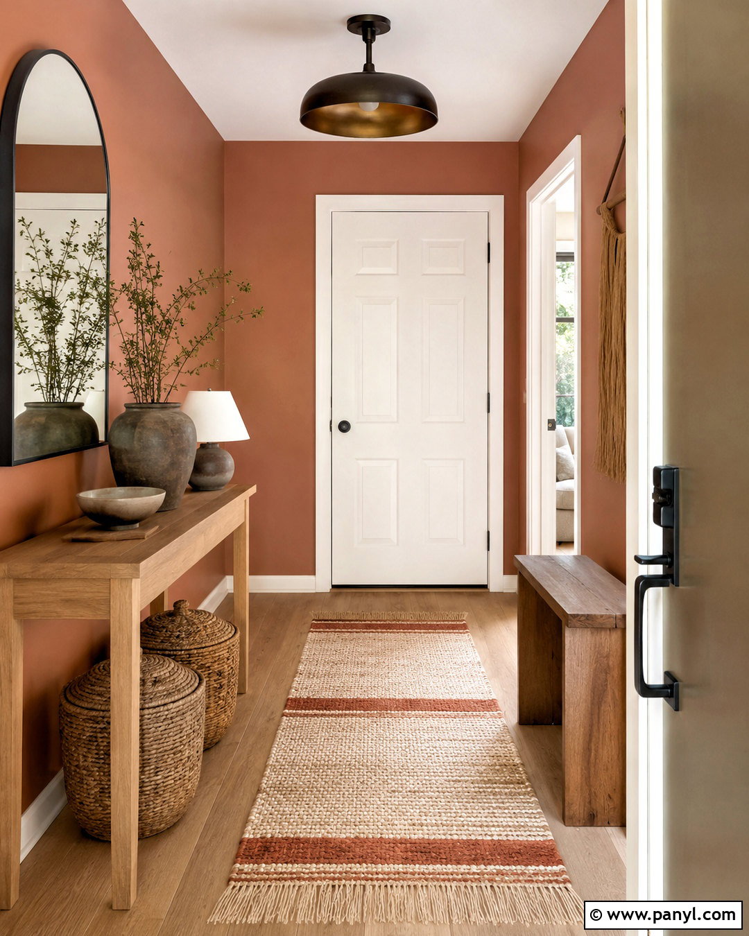 Light Terracotta Walls In An Entryway - 40 Light Terracotta Walls