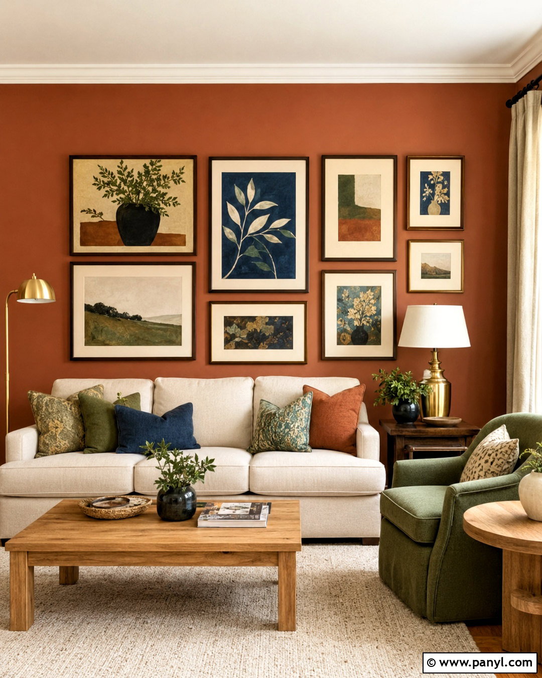 Light Terracotta Walls With A Gallery Wall - 40 Light Terracotta Walls