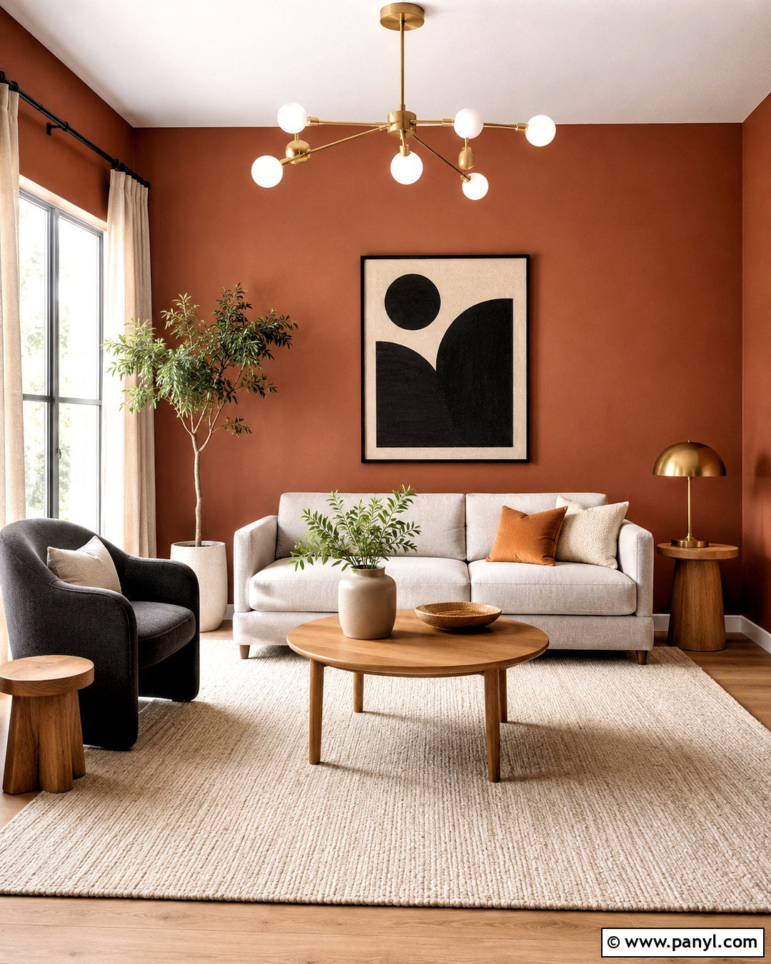 Light Terracotta Walls With Charcoal Accents - 40 Light Terracotta Walls
