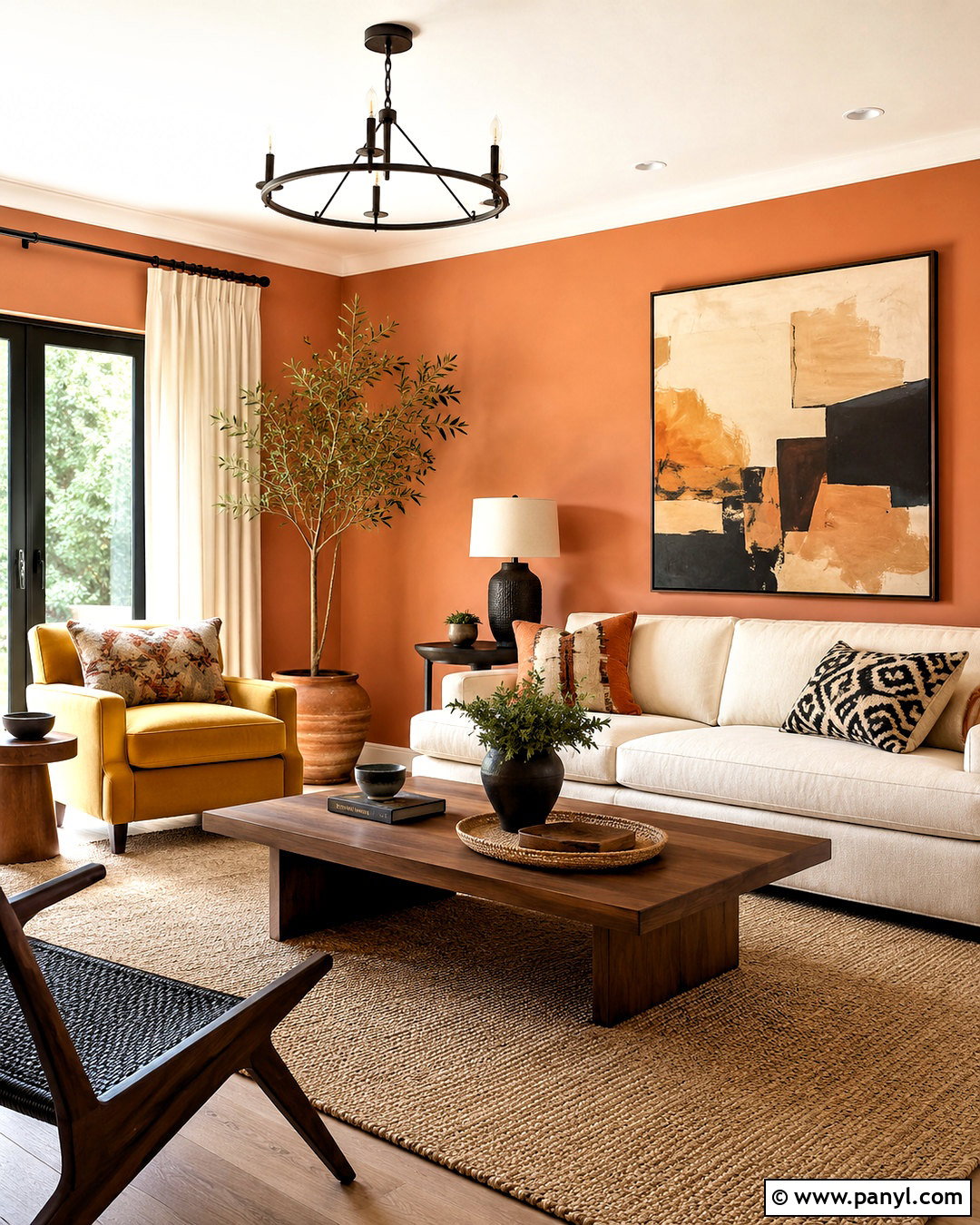 Light Terracotta Walls With Mustard Yellow Decor - 40 Light Terracotta Walls