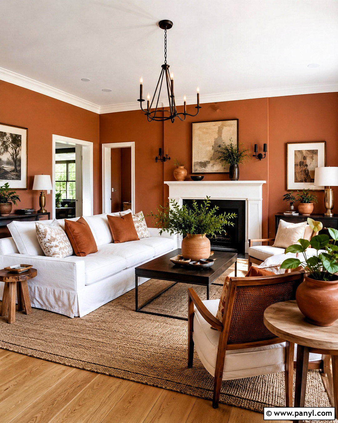Light Terracotta Walls With Warm White Trim - 40 Light Terracotta Walls