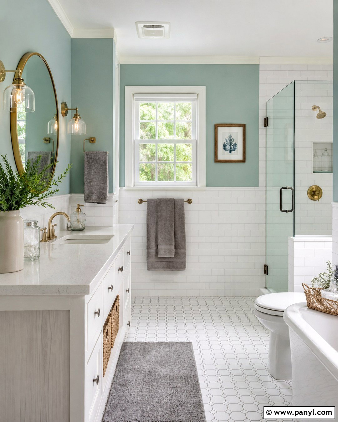 Light Turquoise Bathroom With White Tile - 20 Light Turquoise Wall Ideas