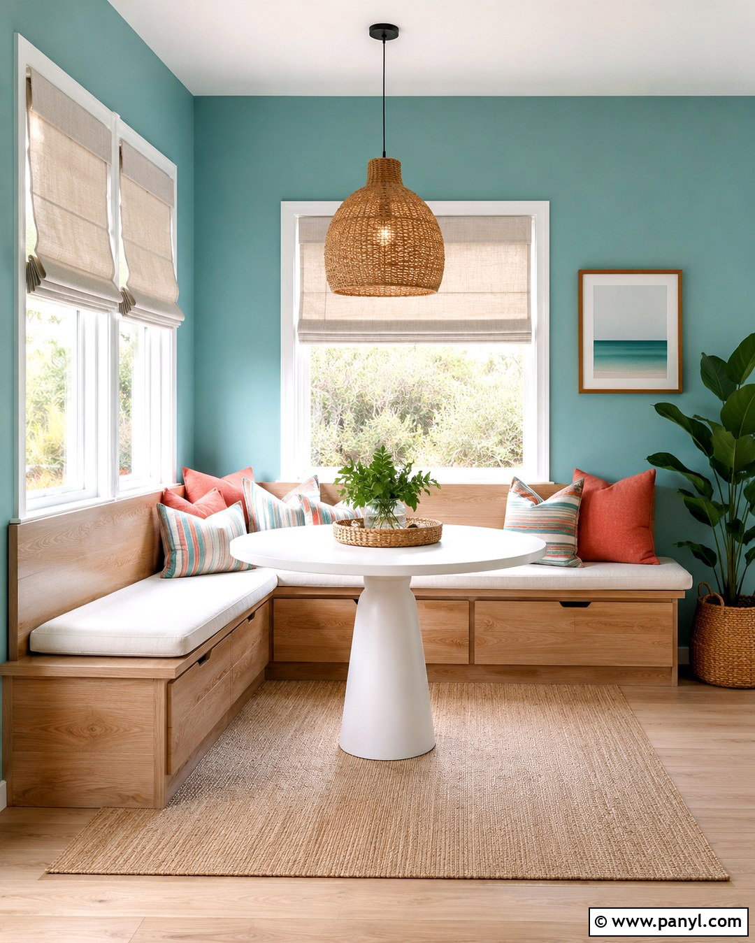 Light Turquoise Breakfast Nook - 20 Light Turquoise Wall Paint Ideas