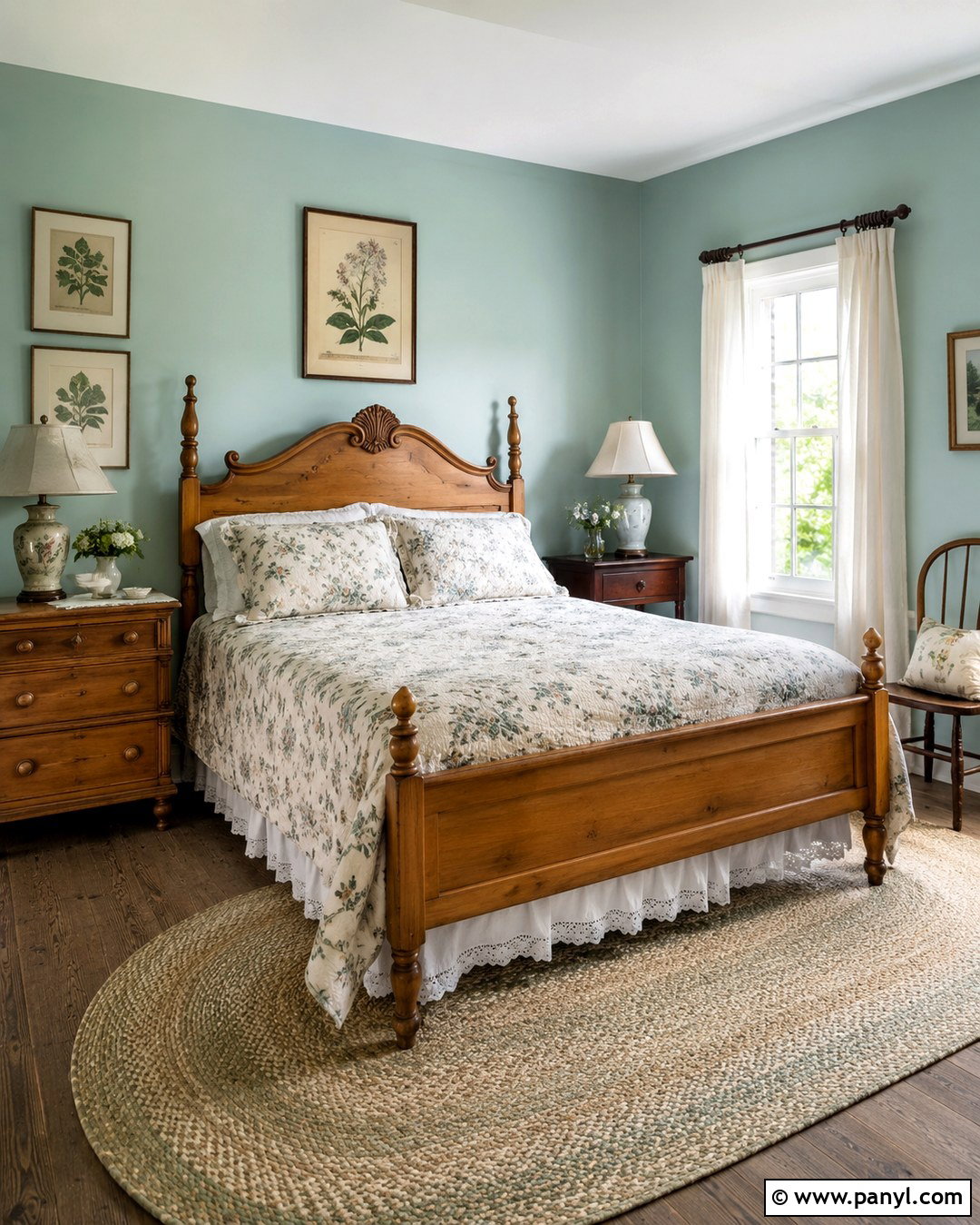 Light Turquoise Cottage Bedroom - 20 Light Turquoise Wall Paint Ideas