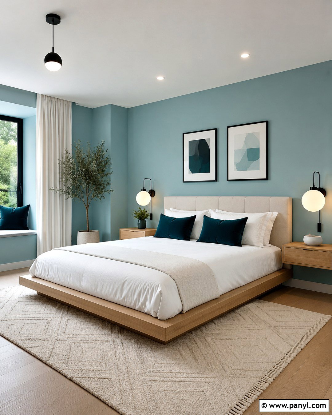 Light Turquoise Modern Bedroom - 20 Light Turquoise Wall Paint Ideas