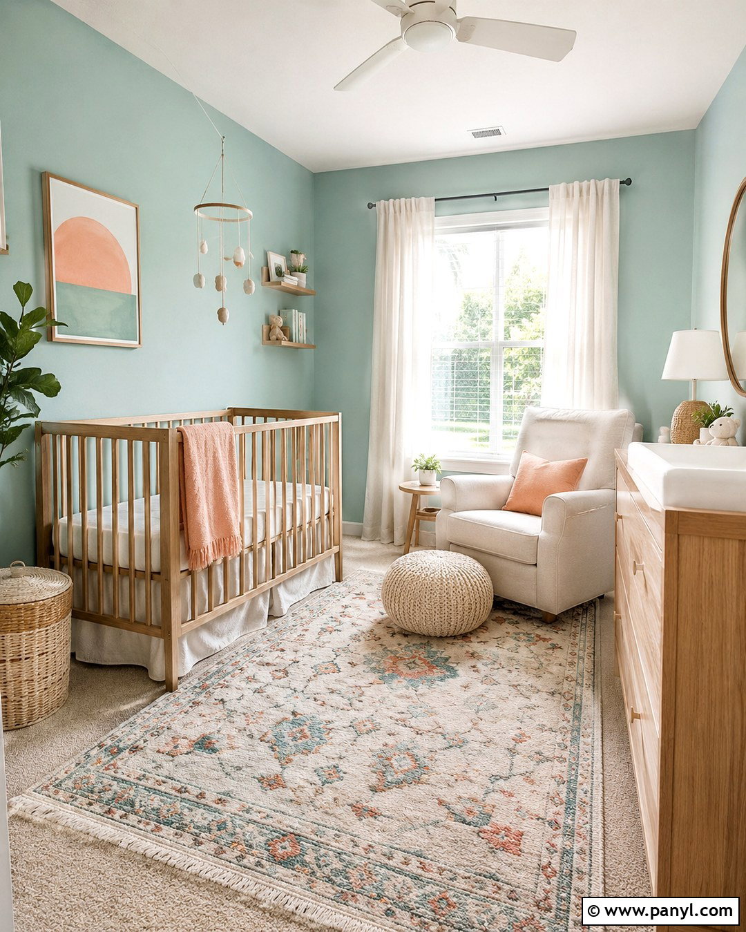 Light Turquoise Nursery With Peach Accents - 20 Light Turquoise Wall Paint Ideas