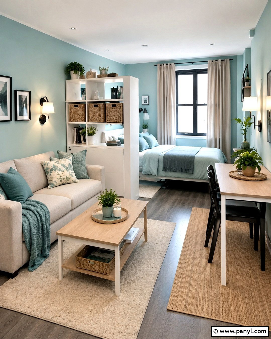 Light Turquoise Studio Apartment Wall - 20 Light Turquoise Wall Ideas