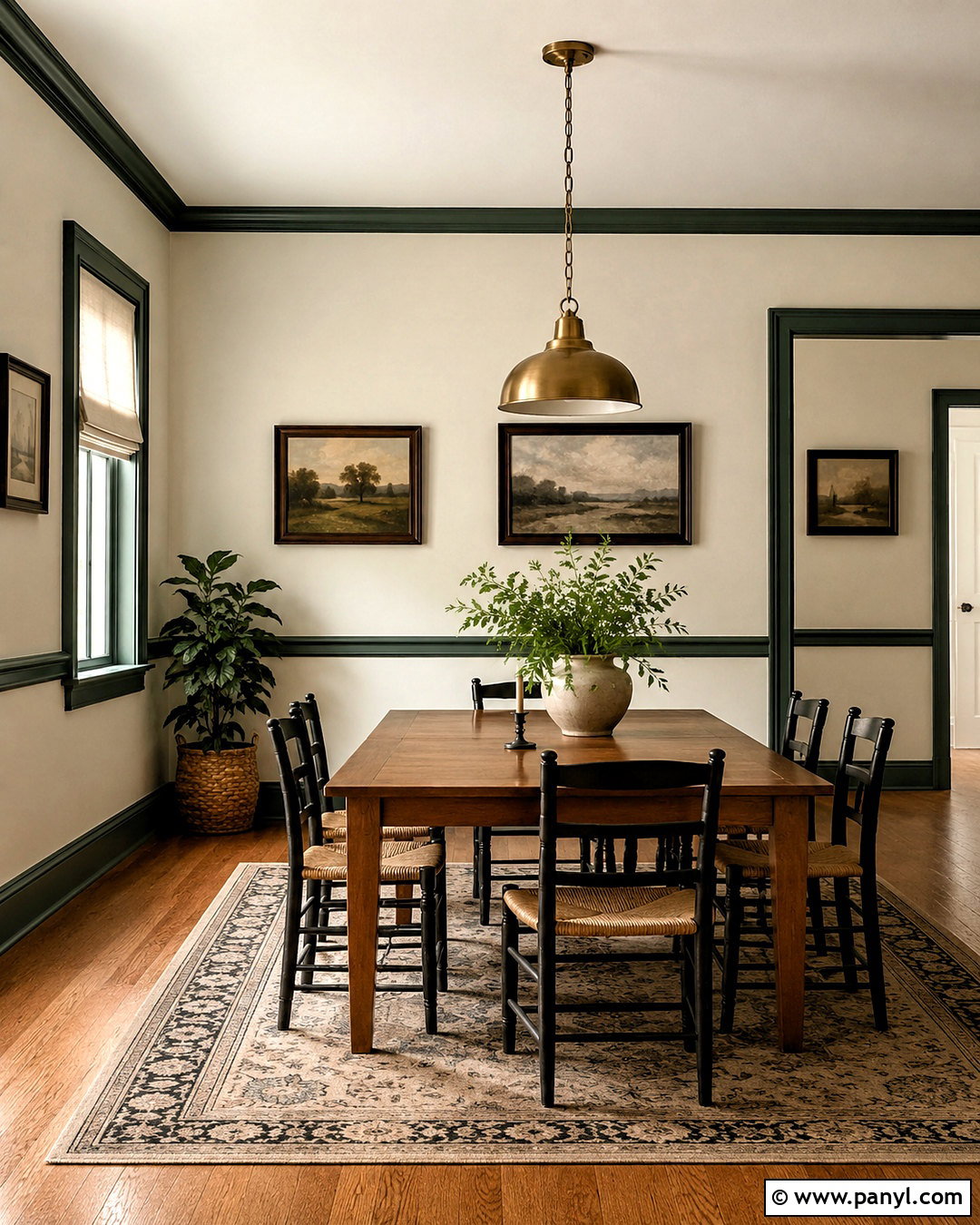 Light Walls With Dark Chair Rail - 40 light walls darker trim ideas