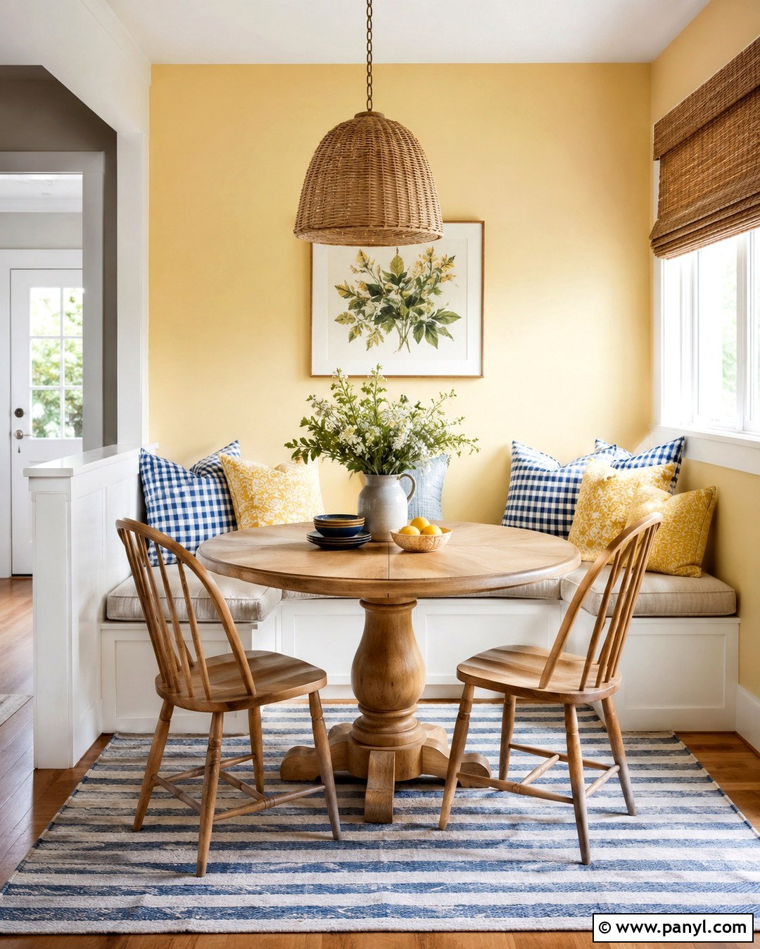 Light Yellow Accent Wall Breakfast Nook - 20 Light Yellow Accent Wall Ideas