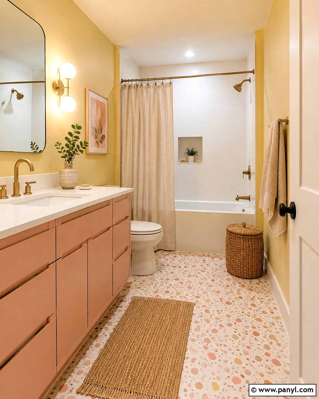 Light Yellow And Blush Pink Bathroom - 20 light yellow bathroom ideas