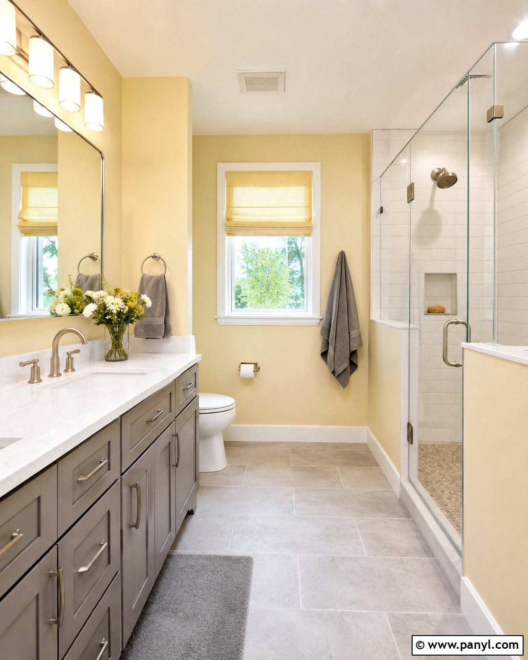 Light Yellow And Gray Bathroom - 20 light yellow bathroom ideas