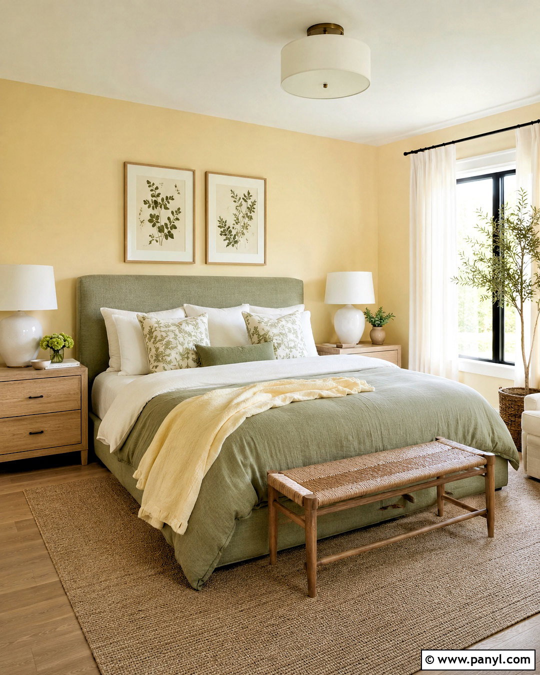 Light Yellow And Sage Green Bedroom - 20 light yellow bedrooms