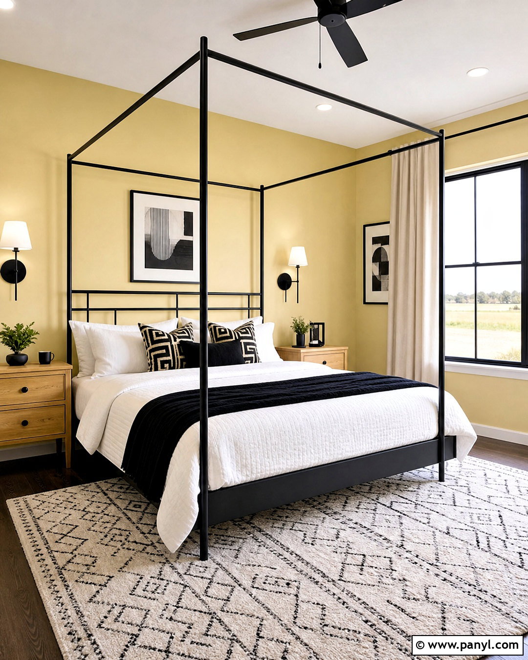 Light Yellow Bedroom Walls With Black Accents - 20 light yellow bedroom walls