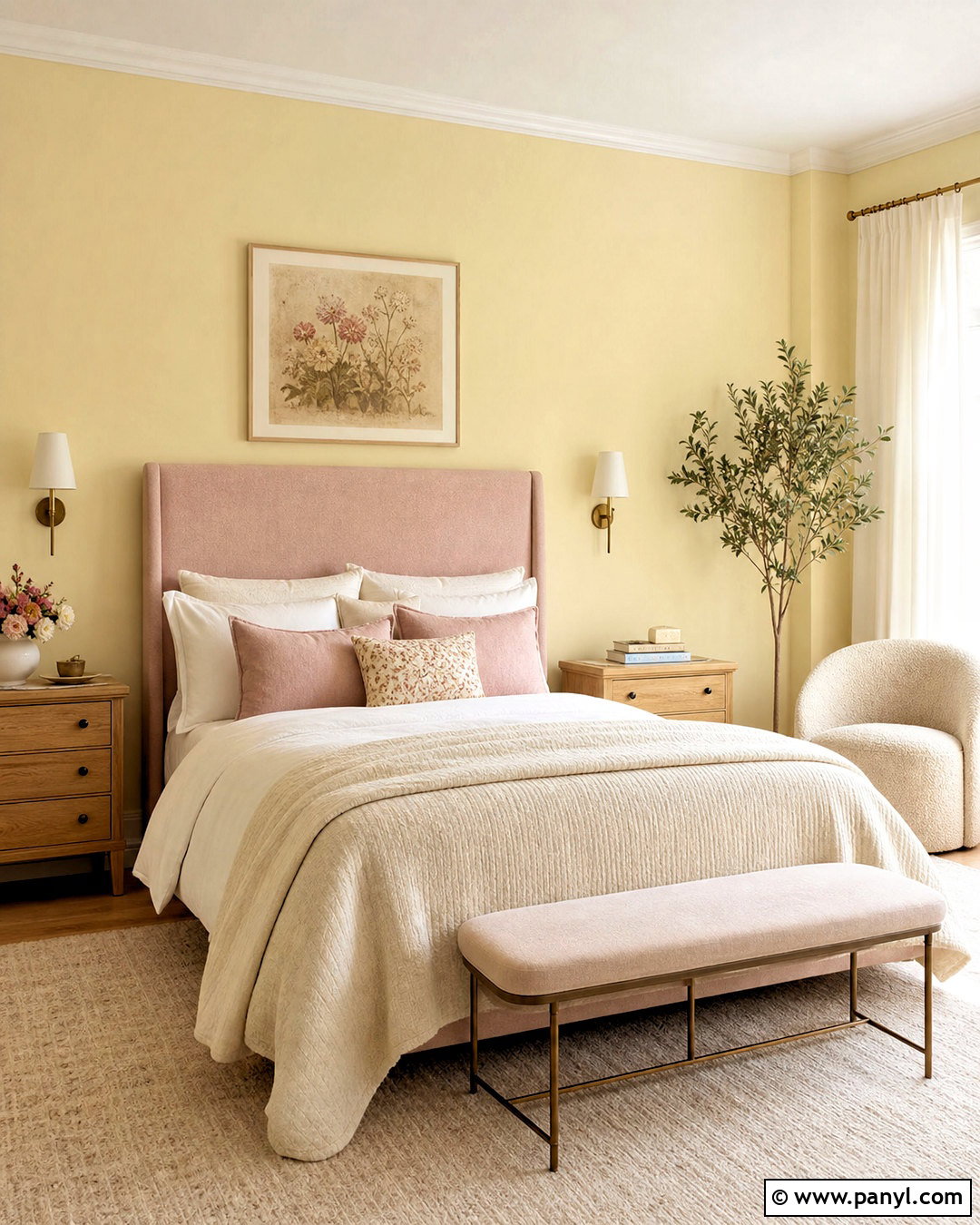 Light Yellow Bedroom Walls With Dusty Pink - 20 light yellow bedroom walls