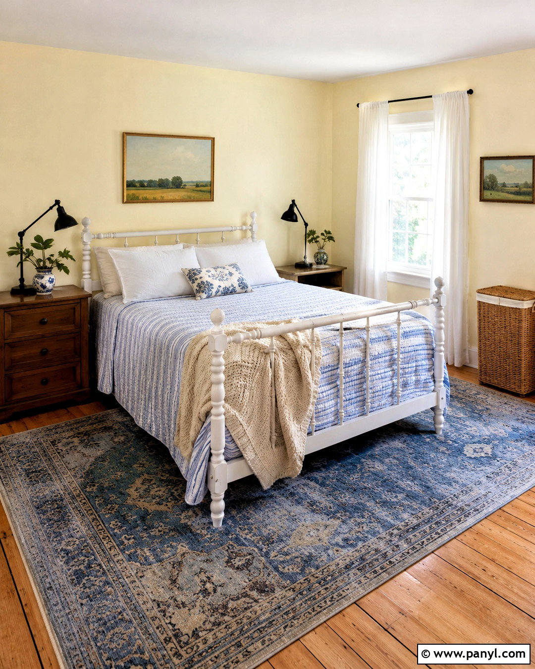 Light Yellow Bedroom With Farmhouse Furniture - 40 light yellow walls