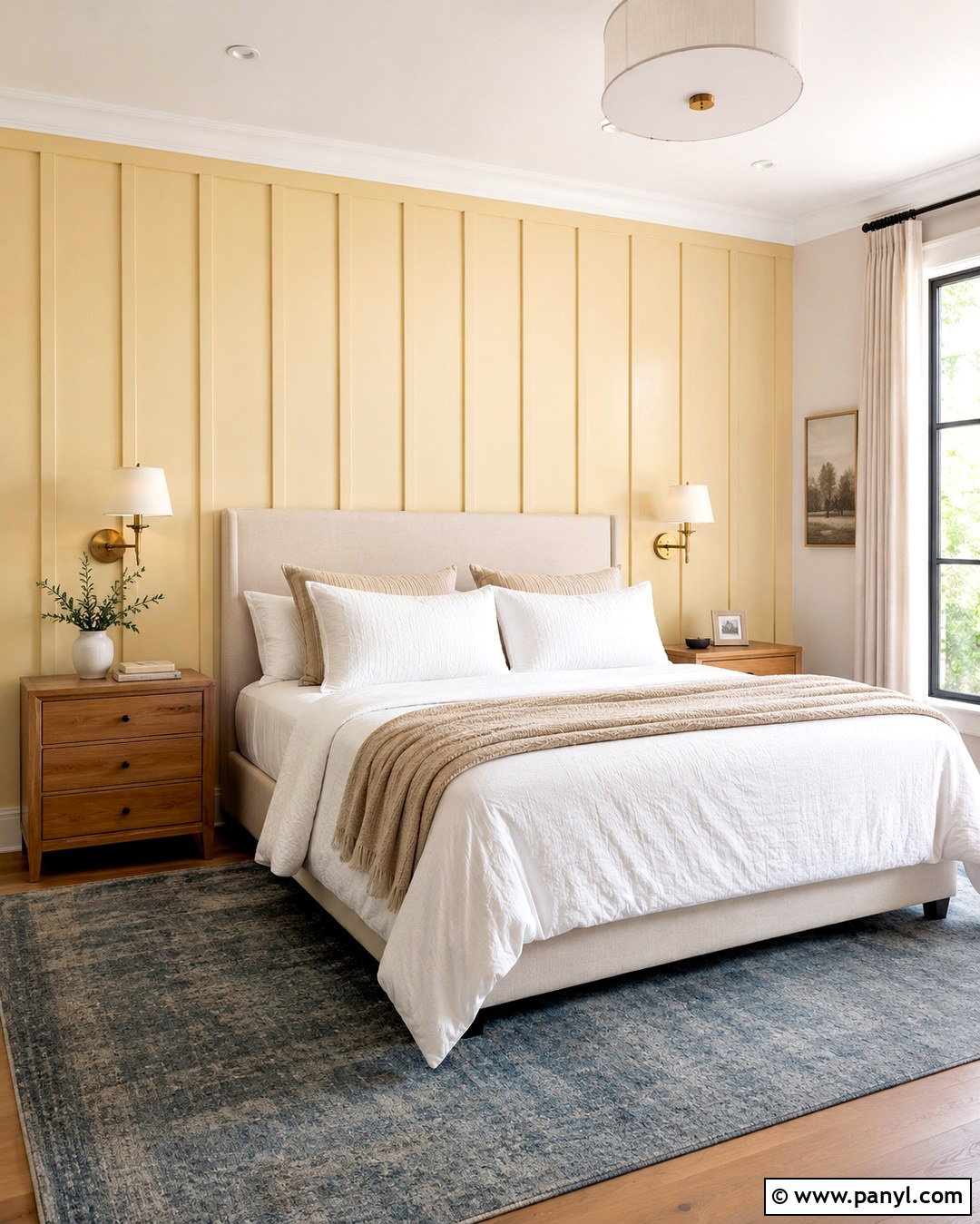 Light Yellow Board And Batten Wall - 20 Light Yellow Accent Wall Ideas