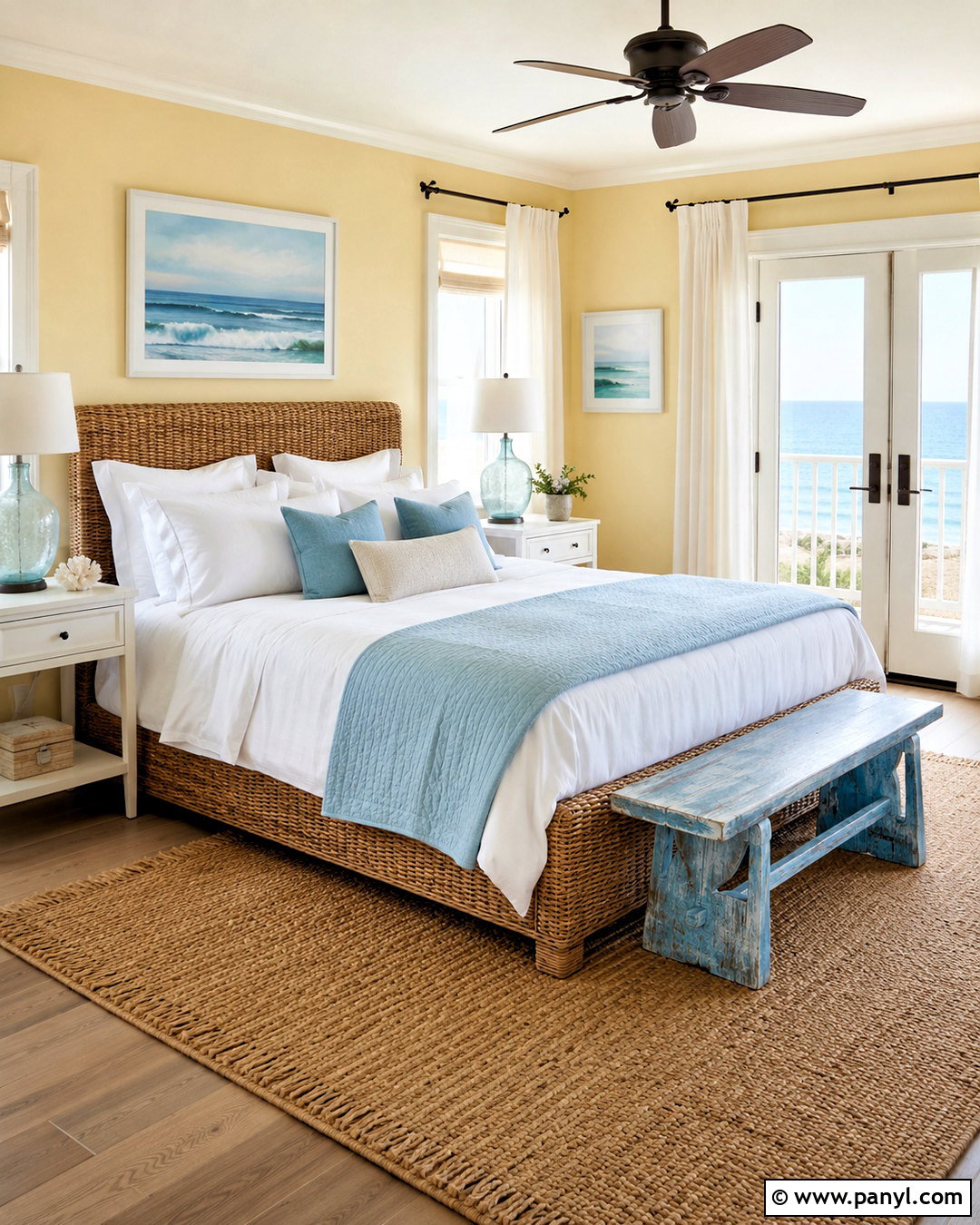 Light Yellow Coastal Bedroom - 20 light yellow room ideas