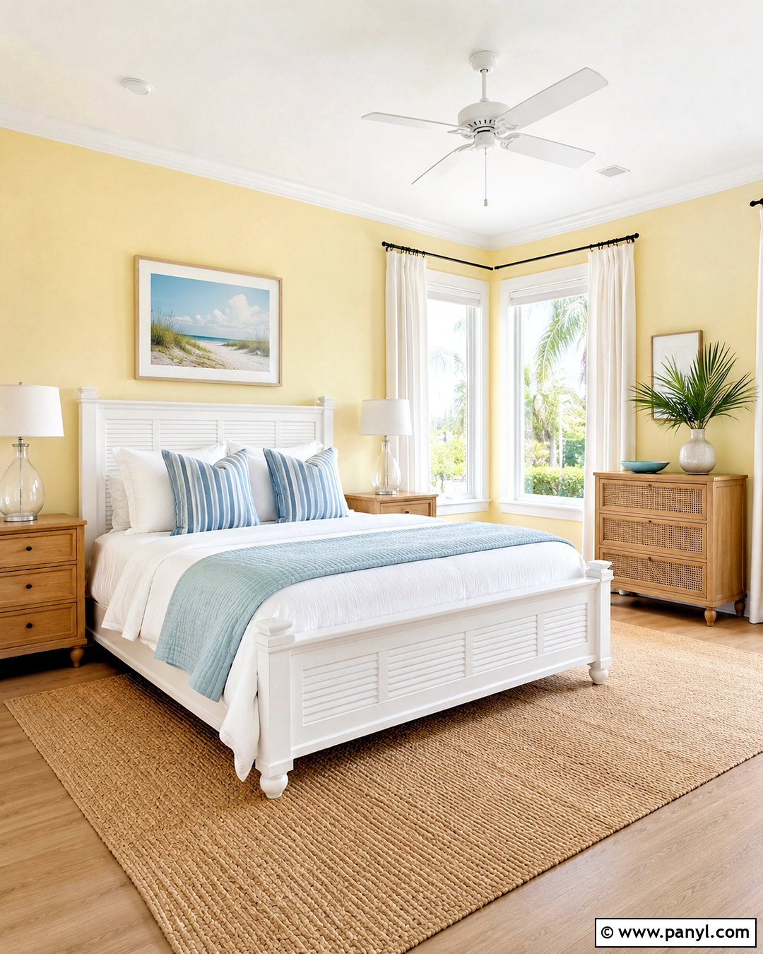 Light Yellow Coastal Bedroom - 20 light yellow bedrooms