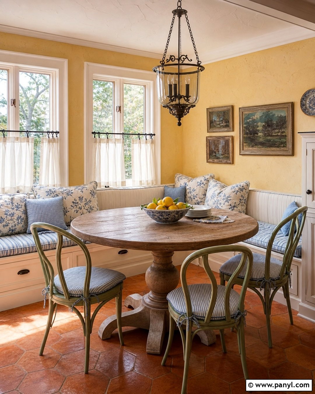 Light Yellow French Country Breakfast Nook - 20 French Country Yellow Walls