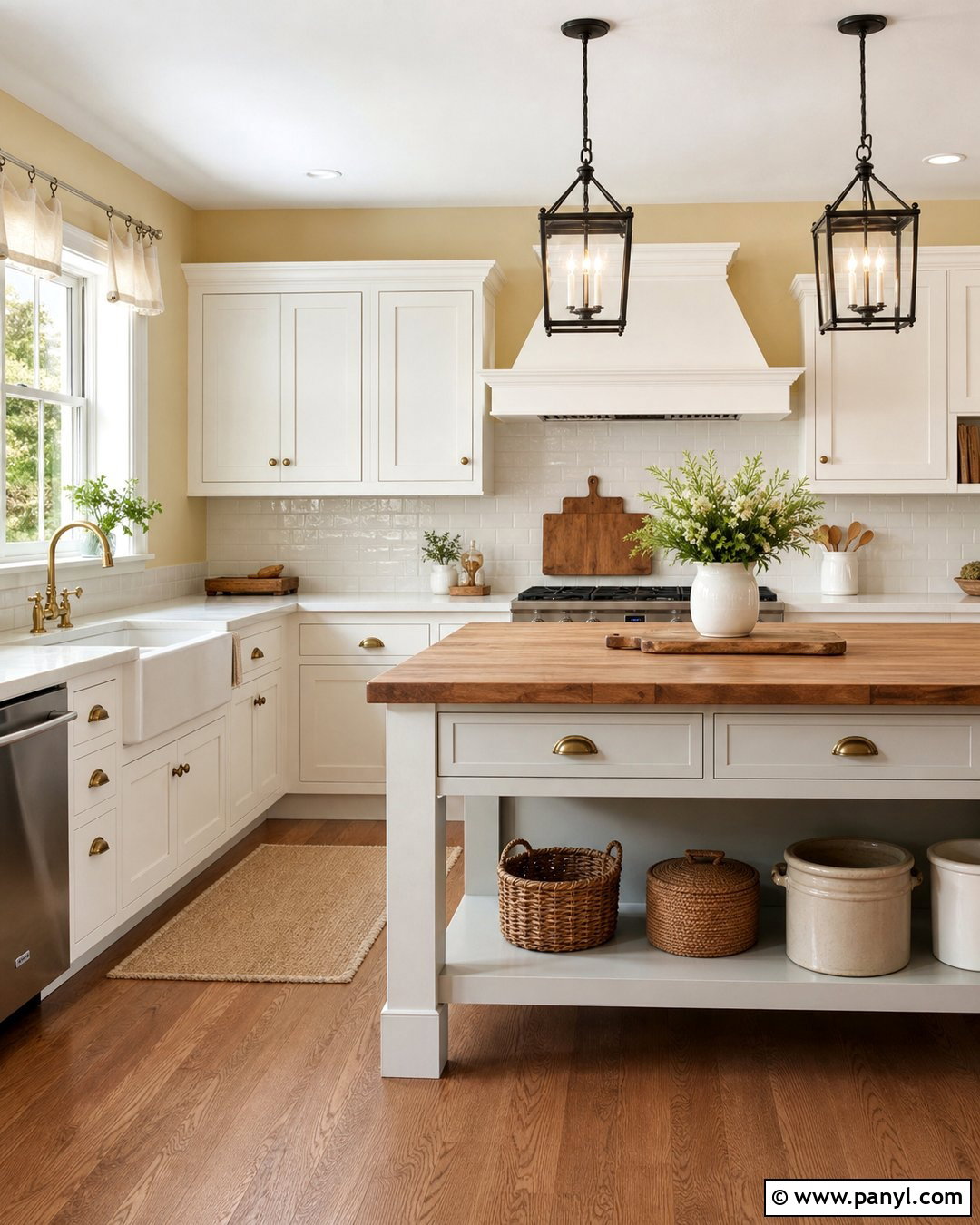 Light Yellow Kitchen Walls In A Farmhouse Kitchen - 35 Light Yellow Kitchen Walls