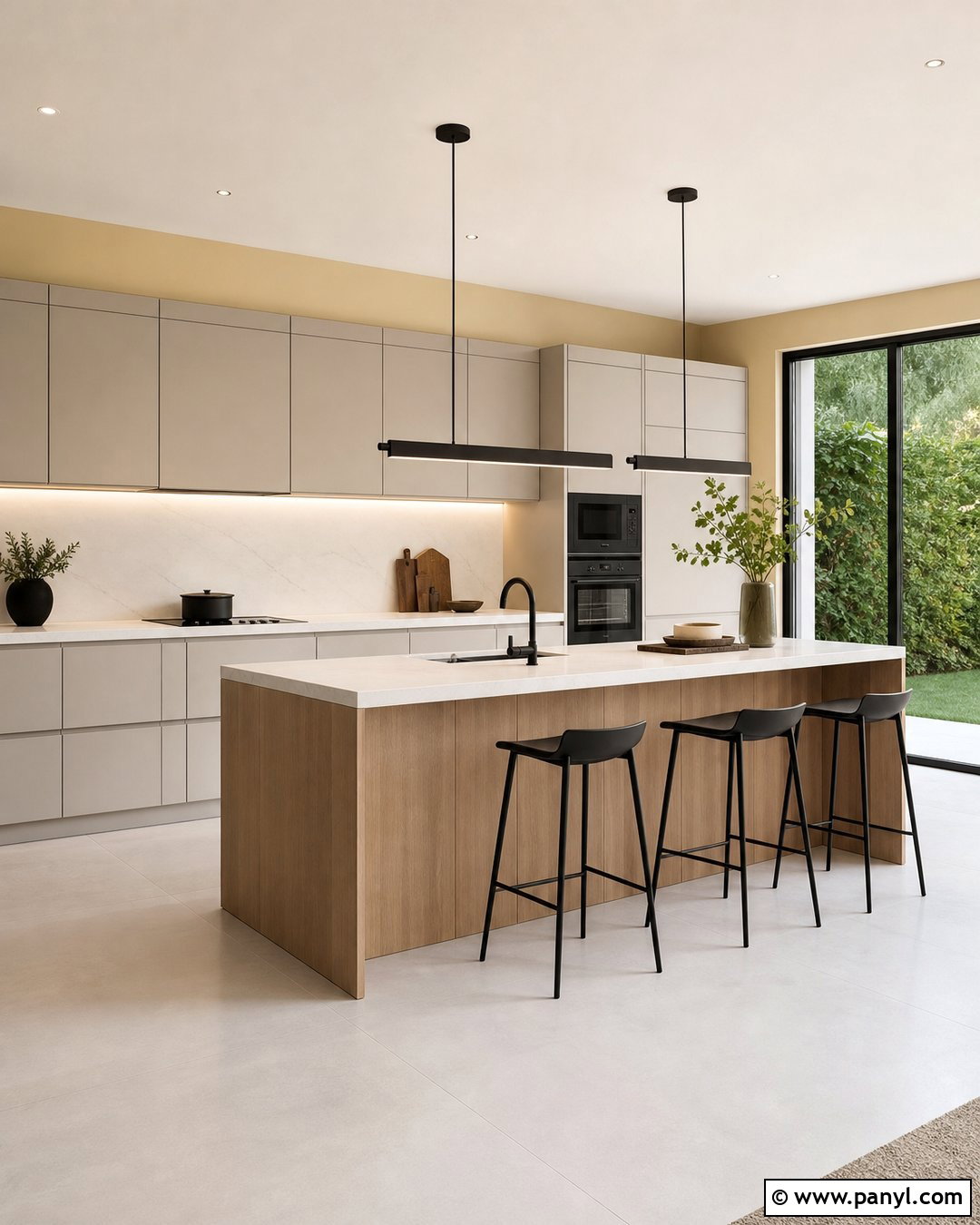 Light Yellow Kitchen Walls In A Modern Kitchen - 35 Light Yellow Kitchen Walls